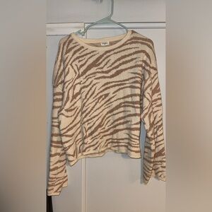 Storia Cream and Brown Zebra Pattern Sweater